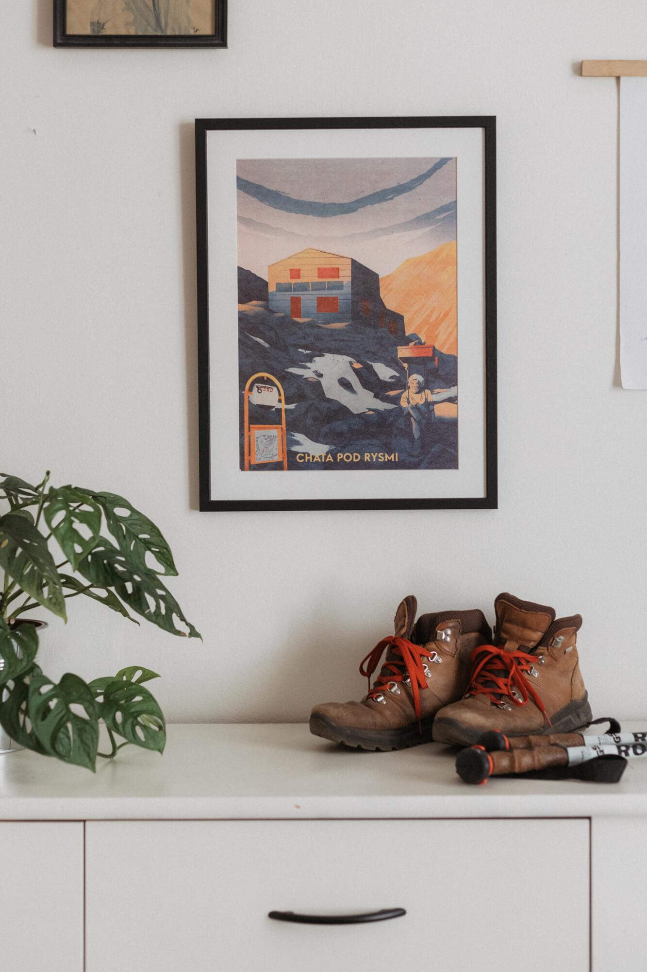 Poustr: Chata pod Rysmi, poctivý slovenský plagát, Vysoké Tatry