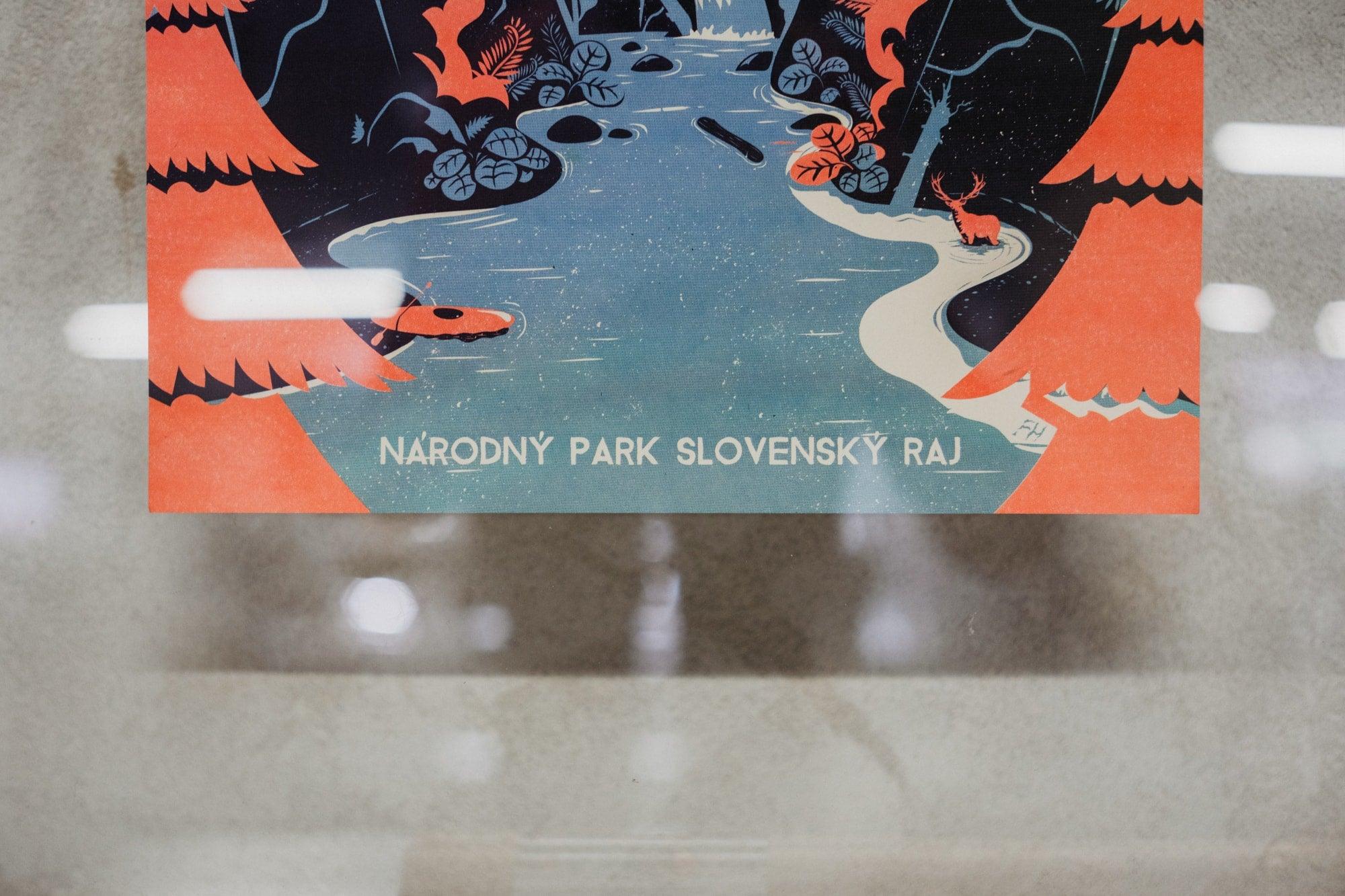 Poustr: Slovenský raj, Veľký Sokol, Prietok Hornádu, Biela Suchá, poctivý slovenský plagát