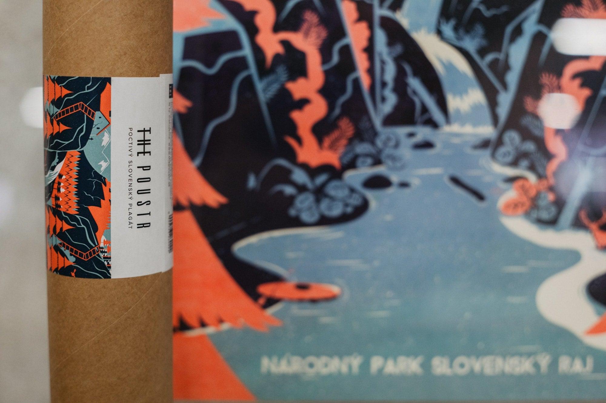 Poustr: Slovenský raj, Veľký Sokol, Prietok Hornádu, Biela Suchá, poctivý slovenský plagát